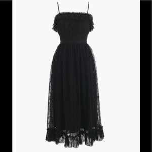 NWT J. Crew Ruffly Black Tulle Retro Party Dress